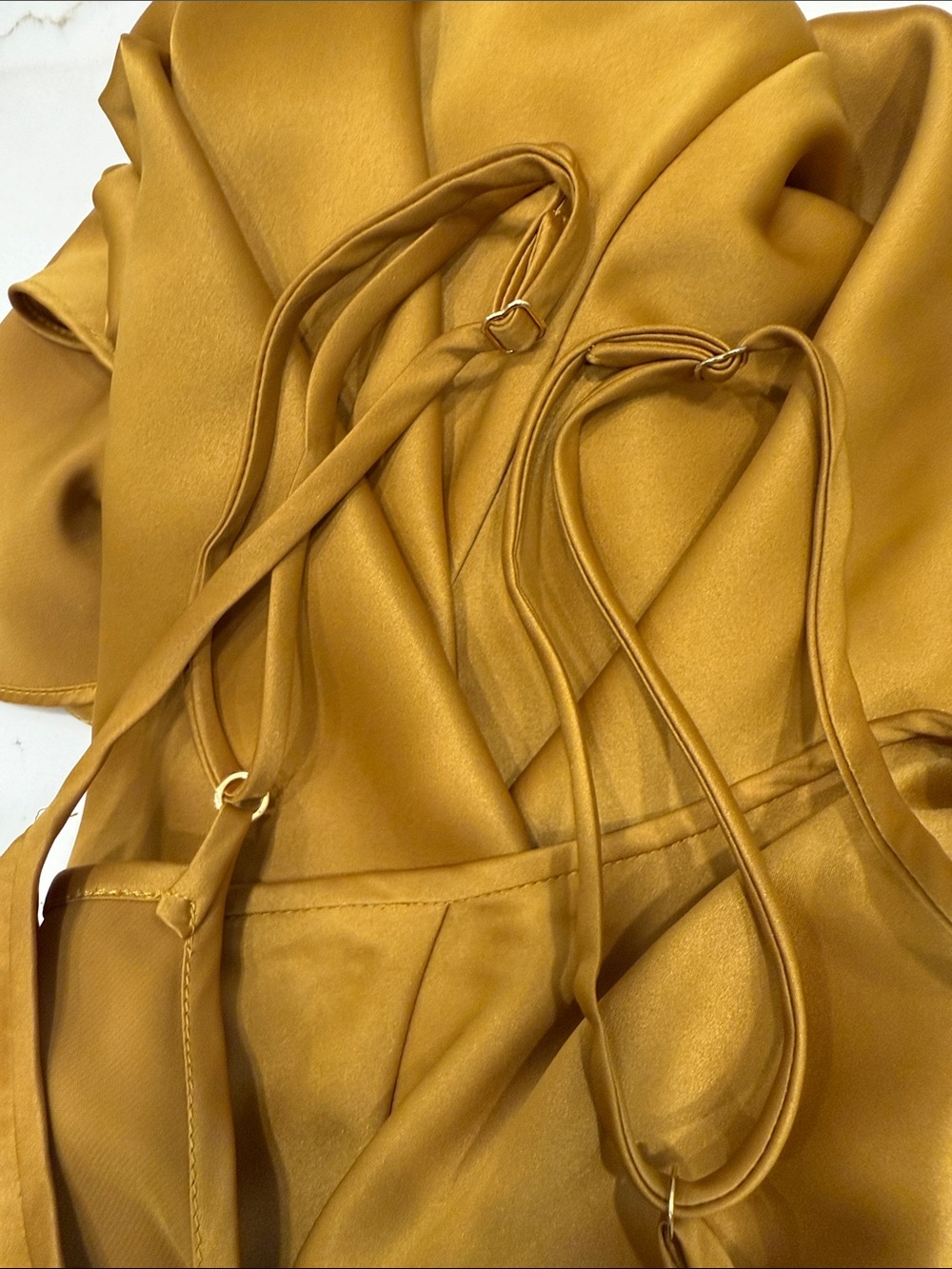 Victoria's Secret Collection  Satin High-Low Slip Chemise in Mustard Gold - Picture 6 of 6